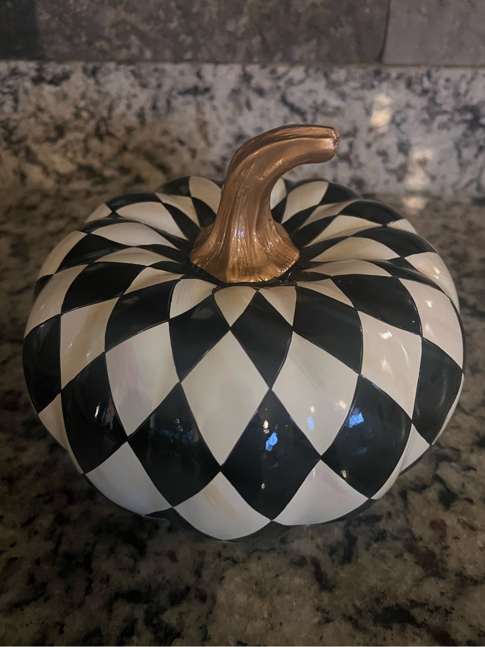 MacKenzie-Childs Courtly Harlequin Squashed Pumpkin - NIB!